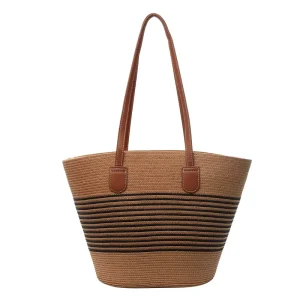 Women’s Bucket Bag Medium Crossbody Handheld Bucket Bag Weaving Texture