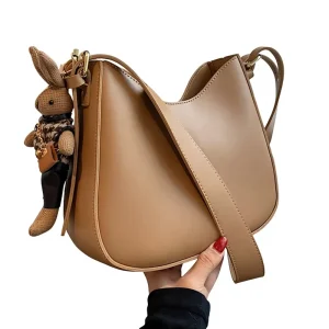 Women’s Bucket Bag Trendy Fashion Shoulder Crossbody Bag with Zipper Closure and Polyester Lining