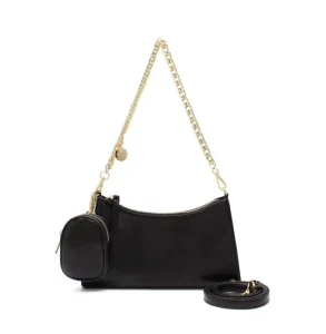 Women’s Chain Underarm Bag Single Shoulder Soft PU Leather Polyester Lining Zipper Closure Daily Use Crescent Bag
