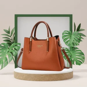 Women’s Classic Satchel Bag with Zipper Closure PU Leather Lightweight Durable Single Shoulder Strap Daily Use Handbag