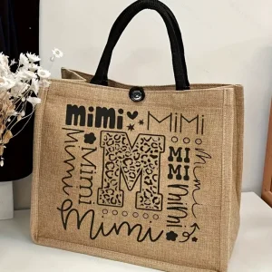 Women’s Cotton Linen Tote Bag with Printed Pattern Large Capacity Everyday Commuter & Travel Beach Shopping Bag