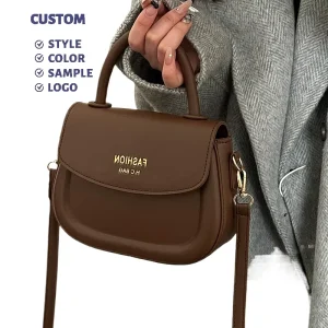 Women’s Crossbody Handbag Winter Fashion Leather Shoulder Saddle Bag PU Lining Chain New Cross Border Foreign Trade Design