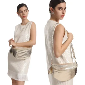 Women’s Custom PU Leather Fanny Pack Summer Crossbody Sling Bag Solid Pattern Chest Belt Bag Lady Style