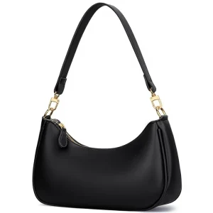 Women’s Cute Retro Hobo Shoulder Bag with Zipper Closure Single Strap PU Leather Clutch & Handbag