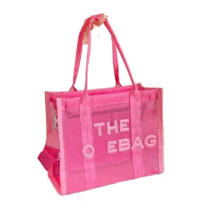 Women’s Designer Crossbody Tote Bag for Summer Beach Shopping Large Capacity Handbag Zipper Transparent PVC Three Open Polyester