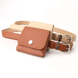 Women’s Detachable Waist Bag Belt with PU Strap, Alloy Buckle, 5 Colors