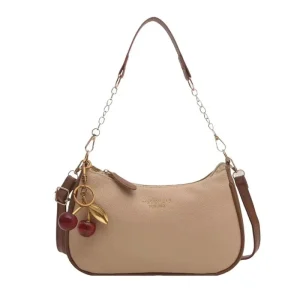 Women’s Elegant Single Strap Crossbody Shoulder Bag Adjustable Underarm Messenger Handbag Polyester for Daily Leisure Party Use