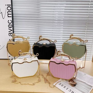 Women’s Evening Bag with Metal Chain Acrylic Designer Shoulder Bag Party Wedding Clutch Bag
