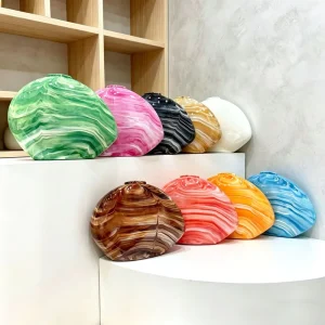 Women’s Fashion Acrylic Clutch Bag with Marble Pattern Evening Party Handbag for Wedding Cocktail Prom Chain Dinner Bag