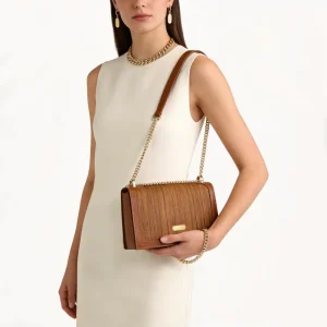Women’s Fashion Classic Brown Genuine Leather Single Strap Handbag with Zipper Closure Waterproof Shoulder Bag