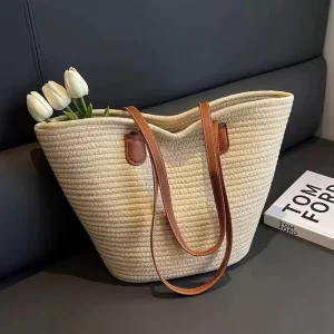 Women’s Fashion Handbags Casual Beach Straw Bag Women’s Woven Shoulder Bag Handmade Nature Summer Bags