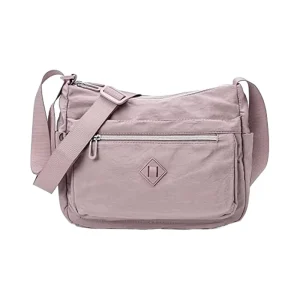 Women’s Fashionable Nylon Crossbody Handbag Lightweight Casual Shoulder Purse Zipper Closure Waterproof Polyester Messenger Bags