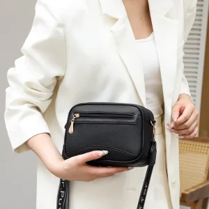 Women’s Faux Leather Camera Crossbody Bag Multi Color Shoulder Purse with Adjustable Strap & Spacious Compartments