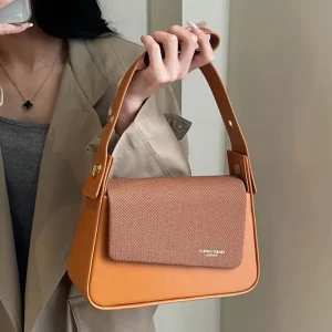 Women’s Flap Crossbody Saddle Bag PU Leather Durable Lightweight Design Single Strap Hasp Closure Casual Lady for Daily Use
