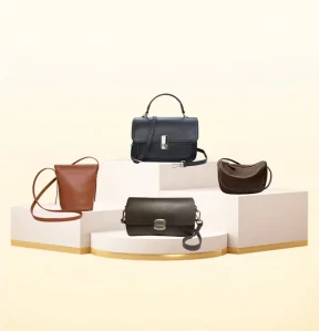 Women’s Genuine Leather Crossbody Bag Simple High End Style with Zipper Closure Mini Fashionable Shoulder Bag for Winter