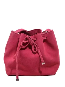 Women’s Genuine Leather Drawstring Cross Body Bucket Bag