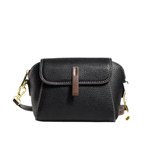 Women’s Genuine Leather Fashion Waterproof Compact Shoulder Bag Single Strap Crossbody Sling Purse Polyester Lining Zipper