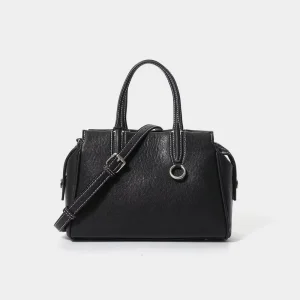 Women’s Genuine Leather Messenger Bag Bohemian Style Zipper Closure Waterproof Polyester Lined Shoulder Bag