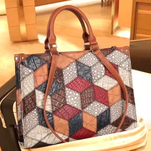 Womens Genuine Leather Multi-color Shoulder Bag Hobo Purses and Handbags Luxury Women Tote Bag Handbag