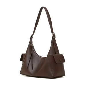 Women’s Genuine Leather Satchel Handbag Candy Pattern Polyester Lining Zipper Closure Portable for Daily Use