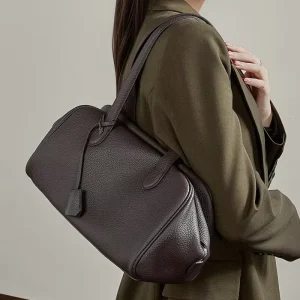Women’s Genuine Leather Tote & Hobo Bag with Zipper Closure Urban Simplicity Design Single Shoulder Strap Winter New