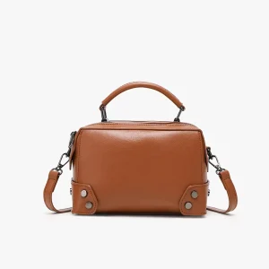 Women’s Genuine Leather Waist Fanny Pack Crossbody Chain Shoulder Handbags with Tassel Decoration Zipper Closure