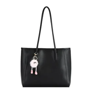 Women’s Handbag Bag with Plush Charm Minimalist Tote Removable Accessory Gift Set Versatile Purse