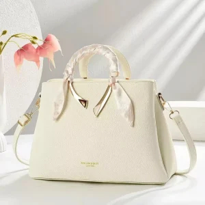 Women’s Handbag Fashion Large Capacity PU Bag Simple Vintage Style Shoulder and Crossbody Bag