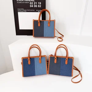 Women’s Handbag Patchwork Denim Tote Bag Large Capacity Bag Ladies Fashion Purses Big Size Sacs