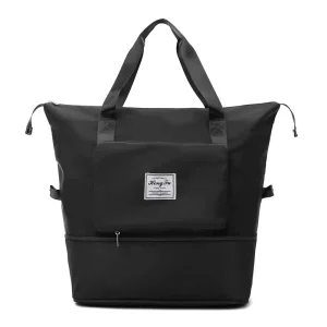 Women’s High Capacity Waterproof Nylon Travel Bag Foldable Portable Fitness Gear Zipper Closure Made Oxford Material