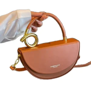 Women’s Hobo Bag Handheld Box Bag Adjustable Strap Waterproof 20L Capacity Saddle Feature PU