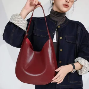 Women’s Hobo Bags Genuine Oil Wax Leather Handbags