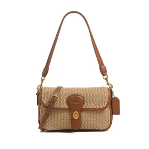 Women’s Knitted Brown Shoulder Purse Travel Bag Ladies Vintage Designer Shoulder Bags Crossbody Handbags Tote Bag Cross Purses