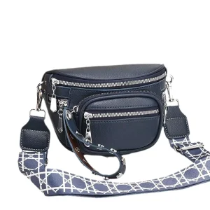 Womens Korean Style Versatile Simple Shoulder Crossbody Bag Single Strap PU Zipper Closure Phone Pocket Large Capacity Spring