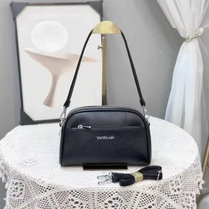 Women’s Lady Dress Large Capacity PU Leather Crossbody Shoulder Bag Single Strap Zip Letter Polyester Lining Spring Summer