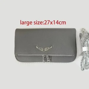 Women’s Lady New Style Fashion PU Bag Wings Diamond Chain Crossbody Shoulder Two Handles Zipper Portable Polyester Foreign Trade