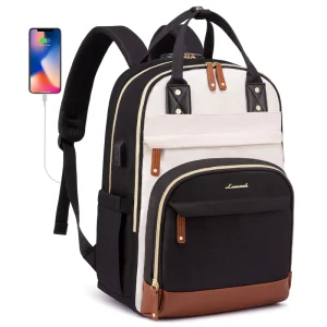 Women’s Laptop Backpack With USB Charging Port Anti Theft Waterproof Business Computer Bag