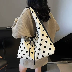 Women’s Large Bowknot Handbag Shoulder Bag Polyester Fiber Iron Clasp