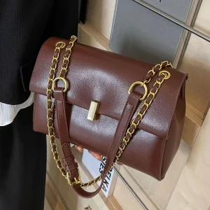 Women’s Large Capacity Chain Underarm Tote Bag Versatile Minimalist Top Handle Shoulder Crossbody Bag