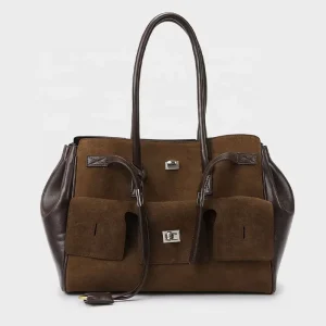 Women’s Large Capacity Handbag Leather PU Tote Suede Shoulder Bags for Winter