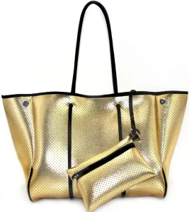 Women’s Large Capacity Luxury Neoprene Shoulder Bag Designer Beach Tote with Custom Logo Stylish and Fashionable Open Closure
