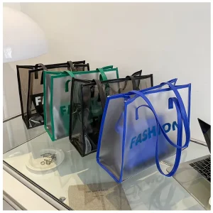 Women’s Large Capacity Transparent Mother and Child Bag New Summer Jelly Bag Single Shoulder Tote Bag Handbag
