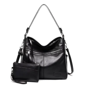 Women’s Large Designer Hobo Bag PU Leather Waterproof Anti-Theft Zipper Closure Summer Autumn Street Trend Handbag