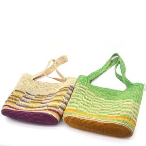 Women’s Large Handmade Woven Straw Tote Bag Color Polyester Lining for Summer Beach Use