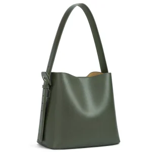 Women’s Leather Bag Bucket Bags Vegan Leather Shoulder Purses for Women Trendy Tote Bags with Adjustable Strap