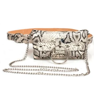 Women’s Leather Belt Fanny Pack with Removable Belt Fashion Waist Pouch Belt Bags