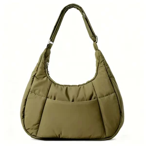 Women’s Lightweight Nylon Quilted Shoulder Bag Tote Bag Waterproof & Durable For All-Season Travel And Daily Use