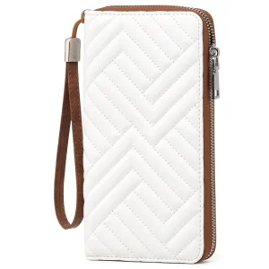 Womens Long Wallet Multi-Card Slot Fashion-Style Card Holder RFID Anti-Skimming PU Clutch Bag with Polyester Lining