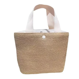 Women’s Luxury Summer Beach Bag Vintage Handwoven PP Straw Bag with Casual Pattern for Vacation Leisure Pastoral Style