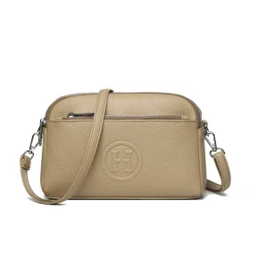 Women’s Messenger Bag Versatile Simple Korean Style Letter Leather Fashion Zipper Crossbody Bag